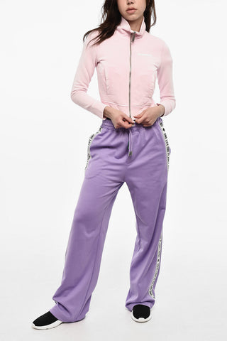 Brushed Cotton Cropped Zip Sweatshirt