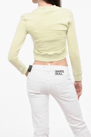 Cropped Rundhals-Sweatshirt Mit Frontlogo