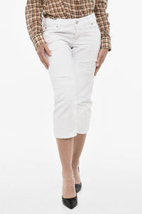 WHITE BULL Light-Wash Cropped Jeans with Vintage Effect