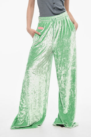 Baggy Fit Chenille Pants With Coulisse