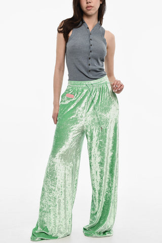 Baggy Fit Chenille Pants With Coulisse
