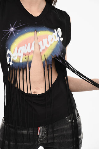 Vintage Effect Top with Fringes