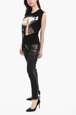 Vintage Effect Top with Fringes