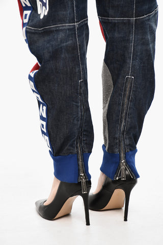 Baggy Fit Paches Pants with Embossed Details