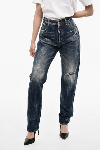 Jeans Distressed a Vita Alta