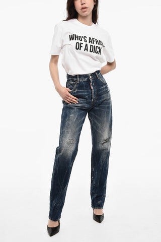 Jeans Distressed a Vita Alta