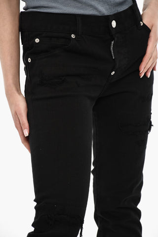 Distressed Effect High-Waisted Jeans