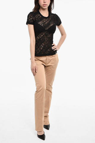 Top Openwork con Logo All-Over