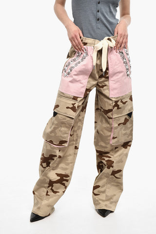 Camo Cargo Pants With Rhinestones Detail