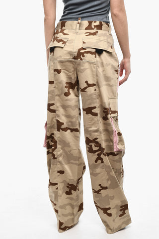 Camo Cargo Pants With Rhinestones Detail