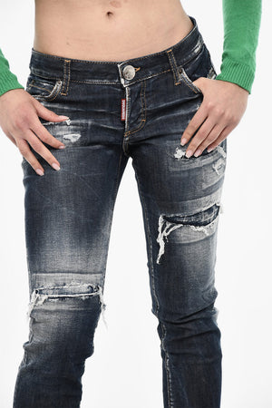 Destroyed-Jeans mit regulärer Bundhöhe