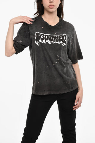 T-shirt Con Stampa MELT Logo Effetto Vintage