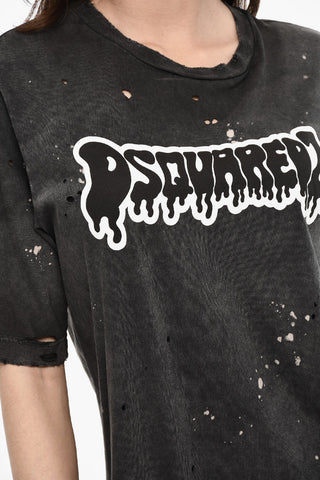 T-shirt Con Stampa MELT Logo Effetto Vintage