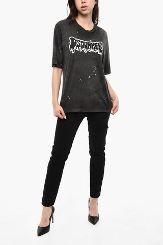 T-shirt Con Stampa MELT Logo Effetto Vintage