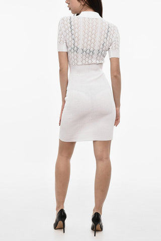 Short Sleeved Polo Dress With Crochet Details