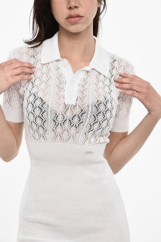 Short Sleeved Polo Dress With Crochet Details