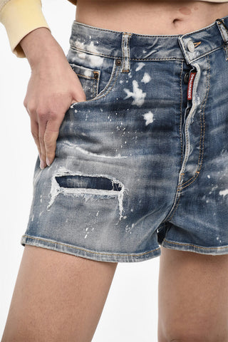 Shorts Effetto Acid Wash Distressed