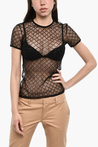 Sequined Sheer Top