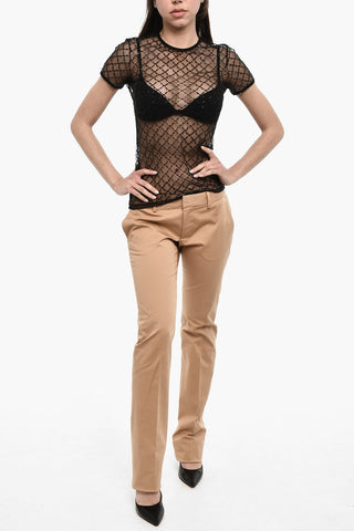 Sequined Sheer Top