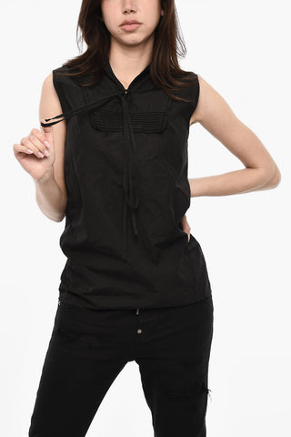 Sleeveless Blouse With Lace-Up Detail