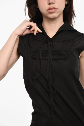 Sleeveless Blouse With Lace-Up Detail