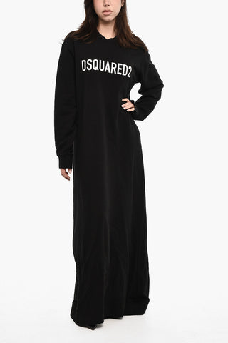 Sweat Maxi Dress with Contrast Logo