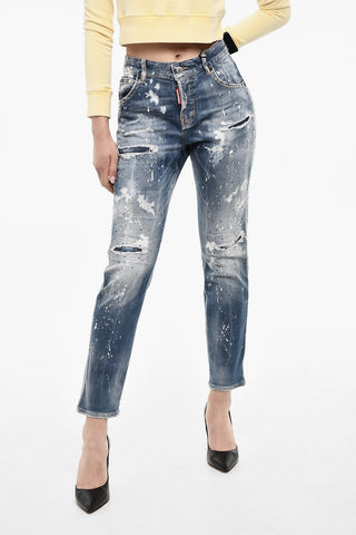 Rhinestone Distressed Jeans 