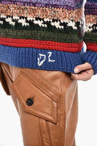 Multicolour Virgin Wool-Blend Crewneck Sweater