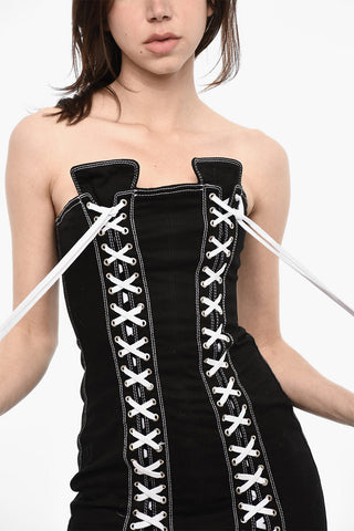 Ärmelloses Kleid mit Schnürdetail