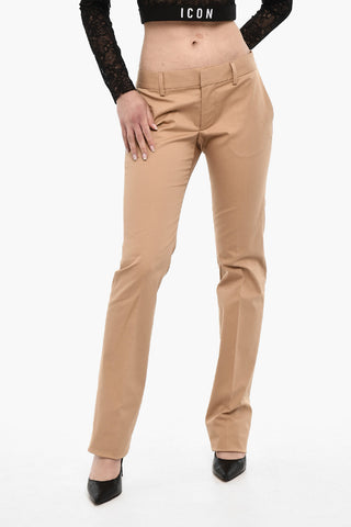 High Waist Straight Fit Cotton Pants