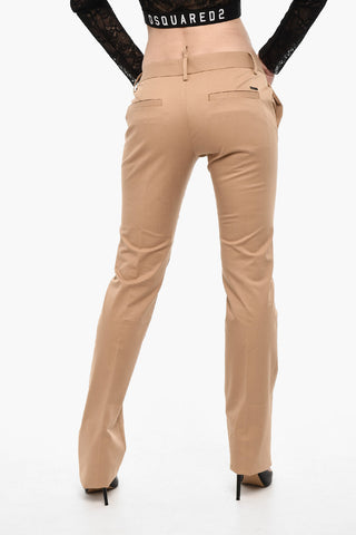 High Waist Straight Fit Cotton Pants