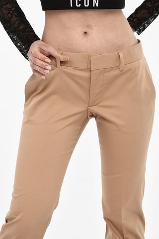 High Waist Straight Fit Cotton Pants