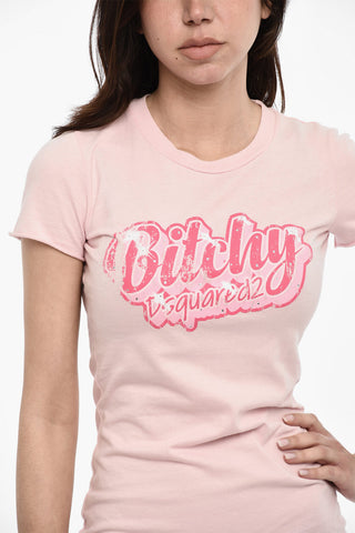 Cotton Mini Dress with Logo Print