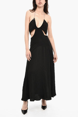 Flared Maxi Dress with Chain