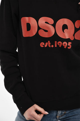 Cotton Crew-neck Sweatshirt with Frontal Print