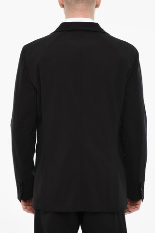 Wool Blend Single Breasted Suit With Satin Lapel