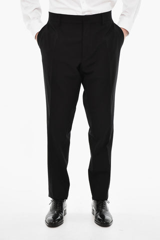 Wool Blend Single Breasted Suit With Satin Lapel