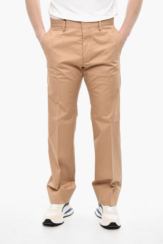 Straight Leg Cotton Twill Pants with Belt Loop