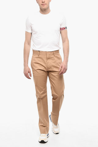 Straight Leg Cotton Twill Pants with Belt Loop