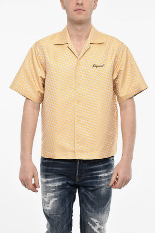 자카드 플로럴 패턴 셔츠