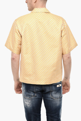 자카드 플로럴 패턴 셔츠