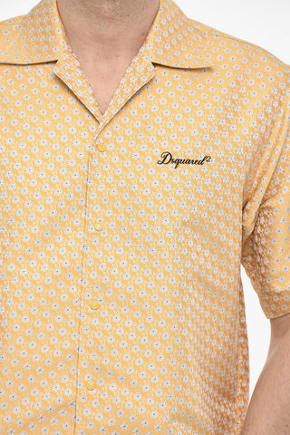 자카드 플로럴 패턴 셔츠