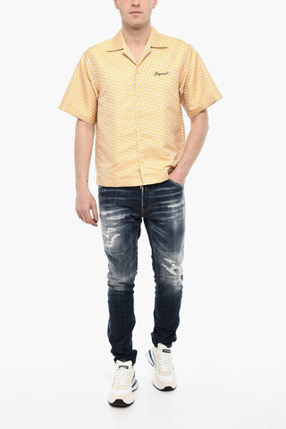 자카드 플로럴 패턴 셔츠