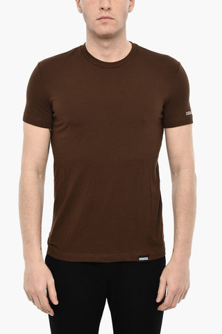 T-shirt Girocollo Underwear In Cotone con Ricamo