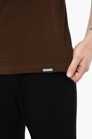 T-shirt Girocollo Underwear In Cotone con Ricamo