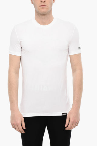 T-shirt Girocollo Underwear In Cotone con Ricamo