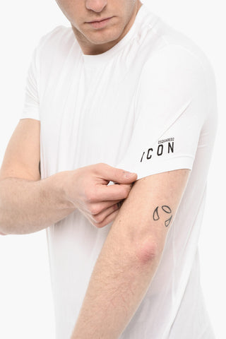 T-shirt Girocollo Underwear In Cotone con Ricamo