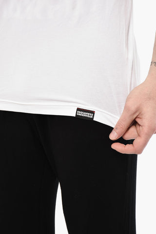 T-shirt Girocollo Underwear In Cotone con Ricamo