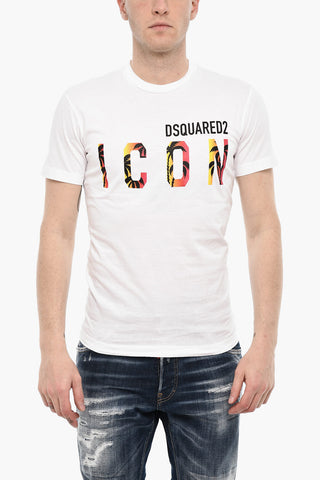 T-shirt Girocollo ICON In Cotone con Stampa
