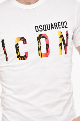 T-shirt Girocollo ICON In Cotone con Stampa
